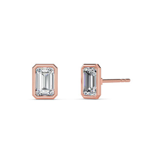 Emerald Cut Bezel Stud Earrings 1.0 ct. tw.