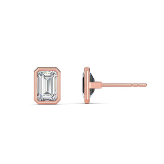 Emerald Cut Bezel Stud Earrings 1.0 ct. tw.