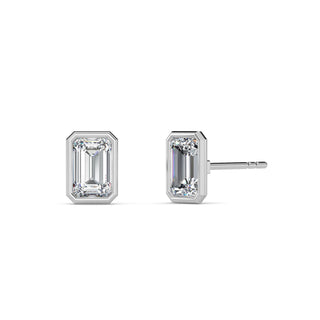 Emerald Cut Bezel Stud Earrings 1.0 ct. tw.