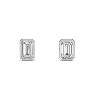 Emerald Cut Bezel Stud Earrings 1.0 ct. tw.