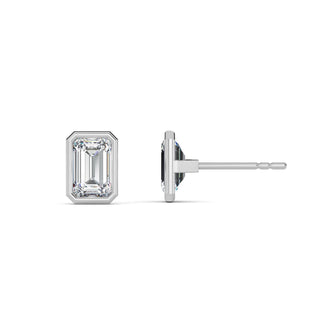 Emerald Cut Bezel Stud Earrings 1.0 ct. tw.