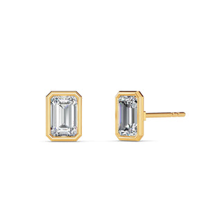 Emerald Cut Bezel Stud Earrings 1.0 ct. tw.