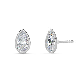 Pear Cut Bezel Stud Earrings 1.0 ct. tw.