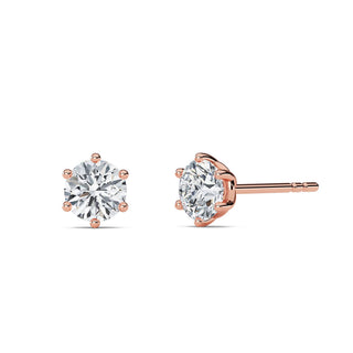 Round Cut Six-Prong Crown Stud Earrings 0.6 ct. tw.