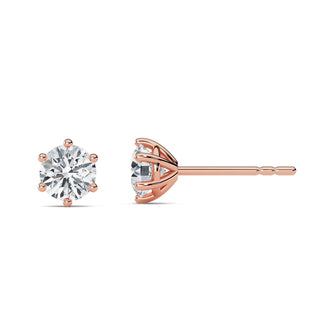 Round Cut Six-Prong Crown Stud Earrings 0.6 ct. tw.