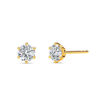 Round Cut Six-Prong Crown Stud Earrings 0.6 ct. tw.