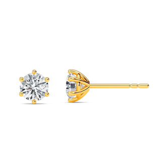 Round Cut Six-Prong Crown Stud Earrings 0.6 ct. tw.
