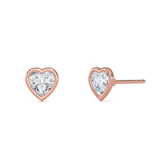 Heart Cut Bezel Stud Earrings 1.0 ct. tw.