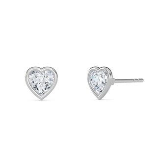 Heart Cut Bezel Stud Earrings 1.0 ct. tw.