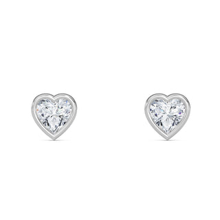 Heart Cut Bezel Stud Earrings 1.0 ct. tw.
