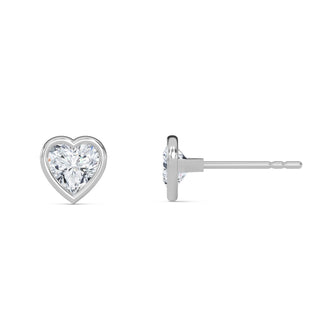 Heart Cut Bezel Stud Earrings 1.0 ct. tw.