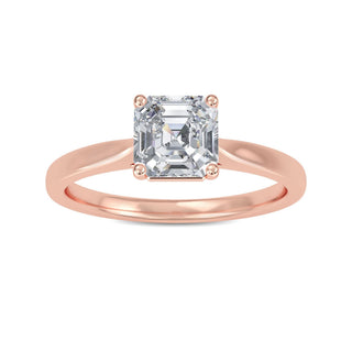 Asscher Cut Refined Solitaire Engagement Ring 1.0 ct