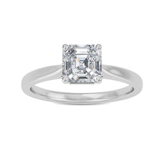 Asscher Cut Refined Solitaire Engagement Ring 1.0 ct