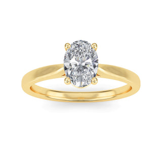 Oval Cut Minimal Solitaire Engagement Ring 1.0 ct
