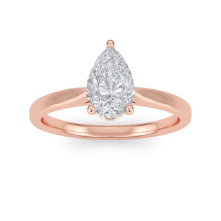 Pear Cut Minimal Solitaire Engagement Ring 1.0 ct