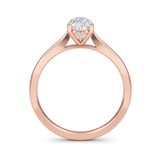 Pear Cut Minimal Solitaire Engagement Ring 1.0 ct