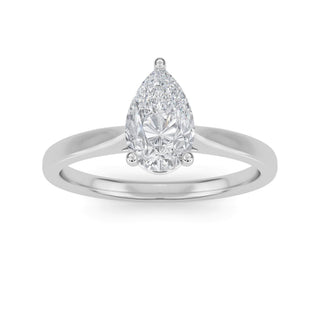 Pear Cut Minimal Solitaire Engagement Ring 1.0 ct