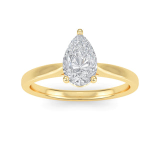 Pear Cut Minimal Solitaire Engagement Ring 1.0 ct