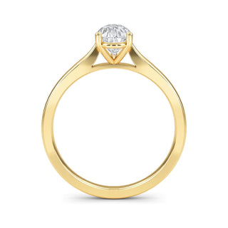 Pear Cut Minimal Solitaire Engagement Ring 1.0 ct