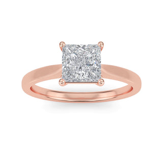 Princess Cut Minimal Solitaire Engagement Ring 1.0 ct