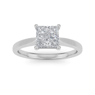 Princess Cut Minimal Solitaire Engagement Ring 1.0 ct