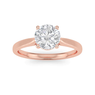Round Cut Cathedral Solitaire Engagement Ring 1.0 ct