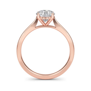 Round Cut Cathedral Solitaire Engagement Ring 1.0 ct