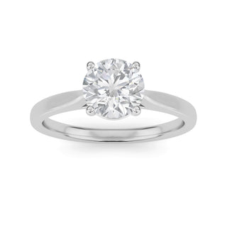 Round Cut Cathedral Solitaire Engagement Ring 1.0 ct