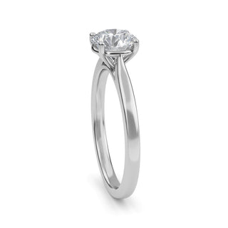 Round Cut Cathedral Solitaire Engagement Ring 1.0 ct