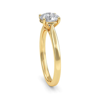 Round Cut Cathedral Solitaire Engagement Ring 1.0 ct