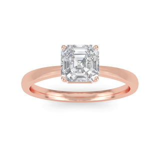Asscher Cut Classic Solitaire Engagement Ring 1.0 ct