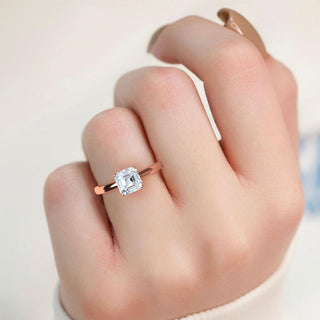 Asscher Cut Classic Solitaire Engagement Ring 1.0 ct