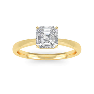 Asscher Cut Classic Solitaire Engagement Ring 1.0 ct