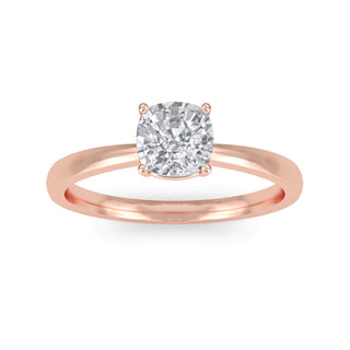 Cushion Cut Minimalist Solitaire Engagement Ring 0.9 ct