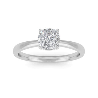 Cushion Cut Minimalist Solitaire Engagement Ring 0.9 ct