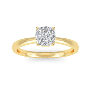 Cushion Cut Minimalist Solitaire Engagement Ring 0.9 ct