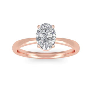 Oval Cut Four-Prong Solitaire Engagement Ring 0.75 ct