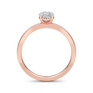 Oval Cut Four-Prong Solitaire Engagement Ring 0.75 ct