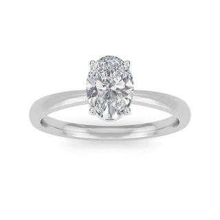 Oval Cut Four-Prong Solitaire Engagement Ring 0.75 ct