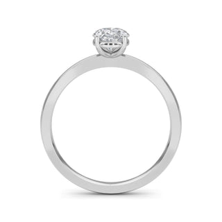 Oval Cut Four-Prong Solitaire Engagement Ring 0.75 ct