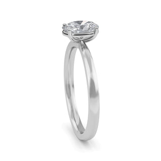Oval Cut Four-Prong Solitaire Engagement Ring 0.75 ct