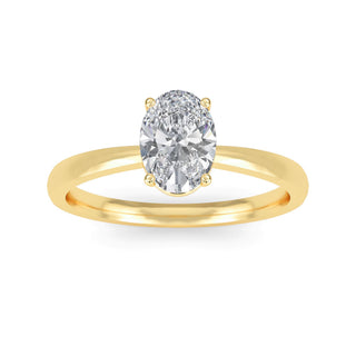 Oval Cut Four-Prong Solitaire Engagement Ring 0.75 ct