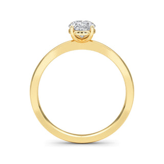 Oval Cut Four-Prong Solitaire Engagement Ring 0.75 ct