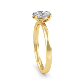 Oval Cut Four-Prong Solitaire Engagement Ring 0.75 ct