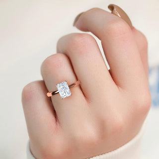 Radiant Cut Elevated Cathedral Solitaire Engagement Ring 1.0 ct
