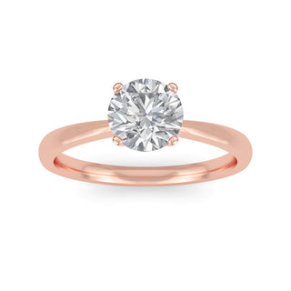 Round Cut Modern Basket Solitaire Engagement Ring 0.9 ct