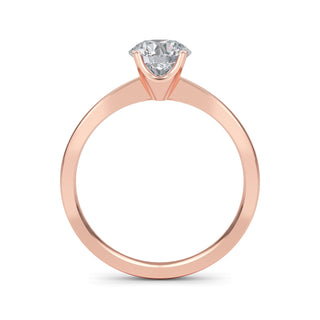Round Cut Modern Basket Solitaire Engagement Ring 0.9 ct