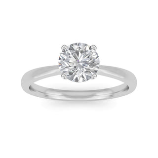Round Cut Modern Basket Solitaire Engagement Ring 0.9 ct