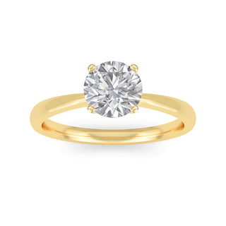 Round Cut Modern Basket Solitaire Engagement Ring 0.9 ct