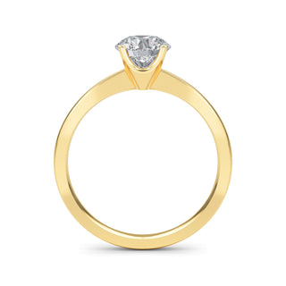 Round Cut Modern Basket Solitaire Engagement Ring 0.9 ct